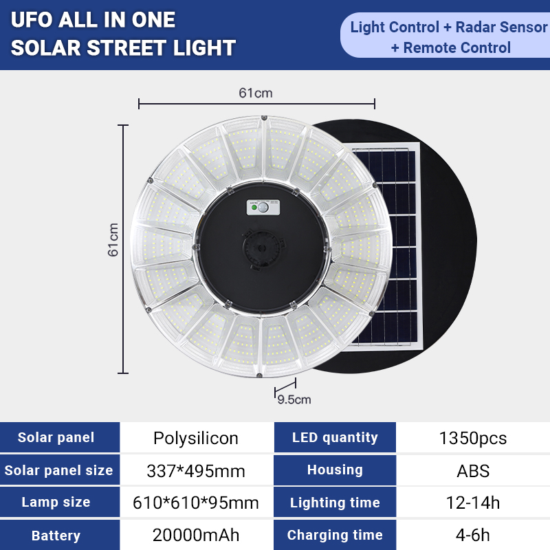 Cảm biến chuyển động UFO Solar Garden Light All In One Solar Street Light