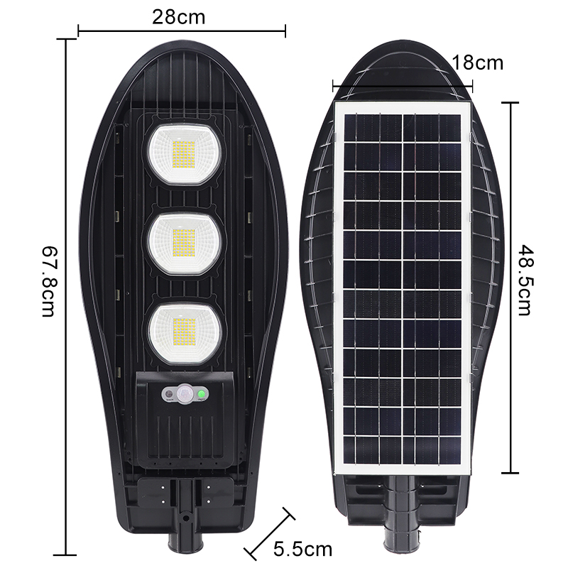 Cảm biến chuyển động công nghiệp 50W 100W 150W 200W Đèn đường năng lượng mặt trời